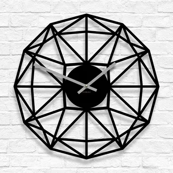 Hodiny Polygonální dřevěné hodiny na stěnu | DUBLEZ