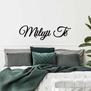 Samolepící dekorace Dřevěný nápis na zeď - nálepka Miluji Tě | DUBLEZ