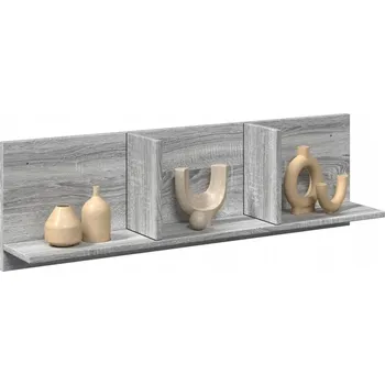 Nástěnná police, 100x16,5x30 cm, šedý dub sonoma