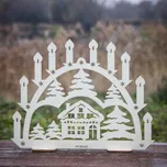 Vianočná dekorácia na parapetu - drevený svietnik | DUBLEZ