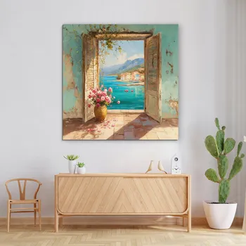 Obraz Retro obraz na stěnu - Otevřené okno | DUBLEZ