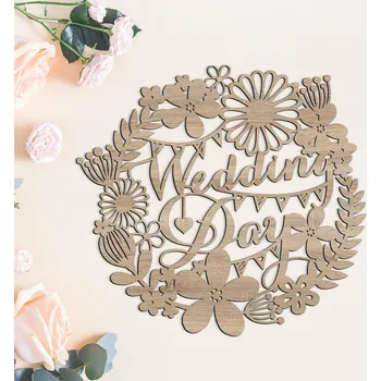 Obraz Svatební dekorace - Dřevěný věnec Wedding day | DUBLEZ