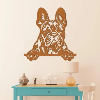 Obraz Dřevěný obraz na zeď - Francouzský buldoček, Třešeň | DUBLEZ