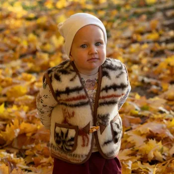 Dámská vesta Dětská vlněná vesta Rudolf béžová XL