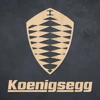Obraz Dřevěné 3D logo a nápis - Koenigsegg | DUBLEZ