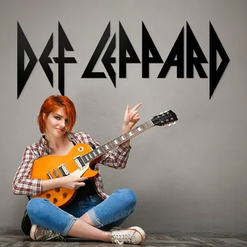 Obraz Dřevěné logo na zeď - Def Leppard, Černá | DUBLEZ