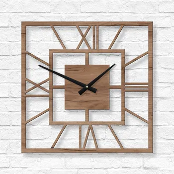 Hodiny Nástěnné hodiny do obýváku - Chronos, Dub tabákový | DUBLEZ