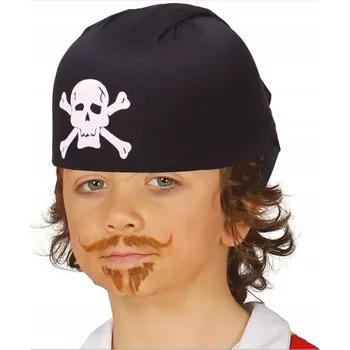 Pokrývka hlavy ŠÁTEK LEBKA S PÁSKOU ČEPICE PIRÁT ČERNÁ