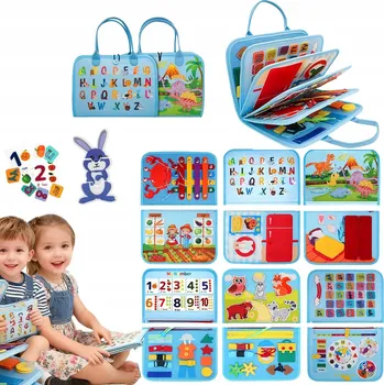 Activity board SENZORICKÁ MANIPULAČNÍ TABULE MONTESSORI KNIHA HRAČKA VZDĚLÁVACÍ