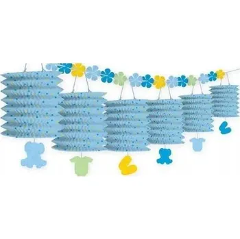 Girlanda lampiony pro narození chlapce, 3,7 m