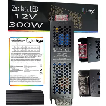 Bezpečnostní kamera Montážní napájecí zdroj 12V 25A 300W PREMIUM pro LED modulární AC DC SLIM VÝKONNÝ