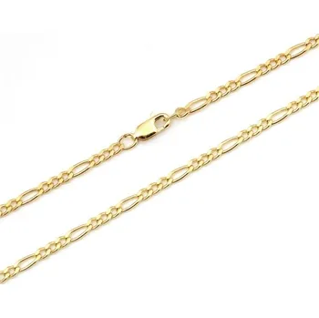 Řetízek Stříbrný pozlacený řetízek figaro 50 cm STRR0590F + dárek zdarma