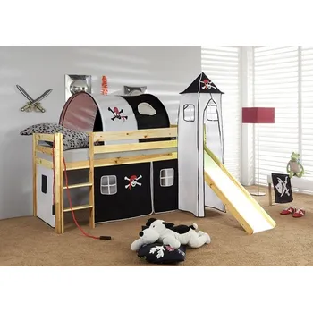 Dětská postel Světmimi Postel se skluzavkou PŘÍRODNÍ pirát Věžička: NE, Tunel: NE