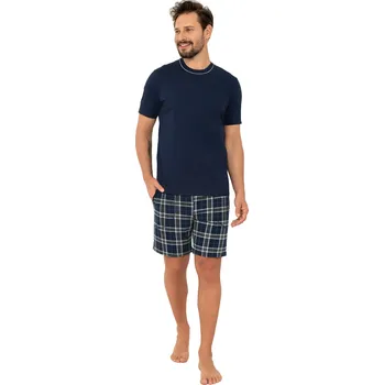 Pánské oblečení Pánské pyžamo ITALIAN FASHION ANDREAS krátká tmavě modrá/print M 0