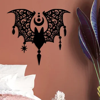 Obraz Mystická mandala zvířete - Netopýr, Černá | DUBLEZ