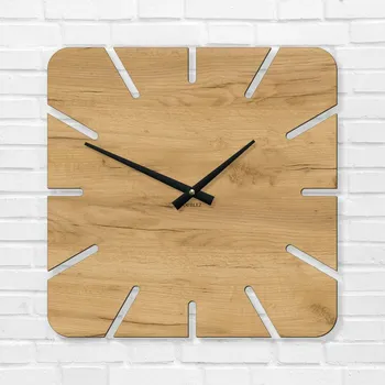 Hodiny Nástěnné hodiny do kuchyně - Quadra, Dub zlatý | DUBLEZ