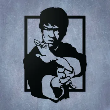 Obraz Dřevěný obraz - Bruce Lee, Černá | DUBLEZ