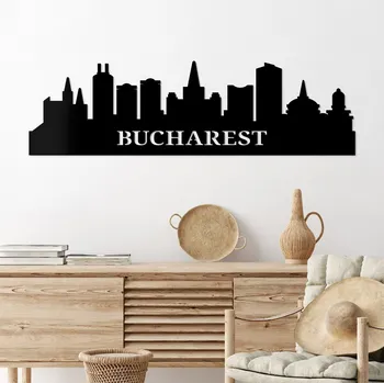 Obraz Dřevěný obraz města - Bucharest | DUBLEZ