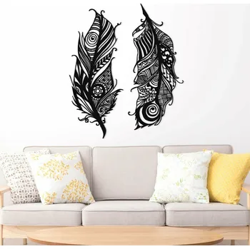 Obraz Vyřezávaná pírka na stěnu ze dřeva | DUBLEZ