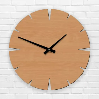 Hodiny Moderní nástěnné hodiny, Buk | DUBLEZ