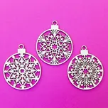 Vánoční koule - Set 3 druhy po 2 ks (6ks), Topolová překližka | DUBLEZ