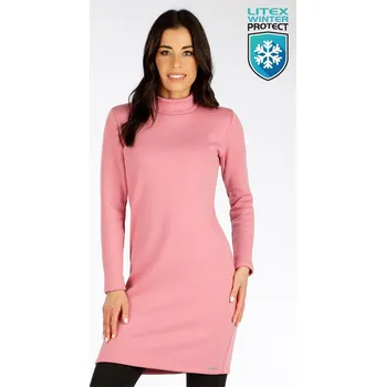 Dámská mikina Litex Dámské mikinové šaty 7F121 Tmavě růžová M