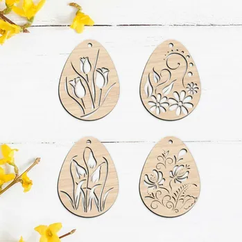 Velikonoční dekorace Vyřezávané velikonoční vejce - Set 4 ks | DUBLEZ