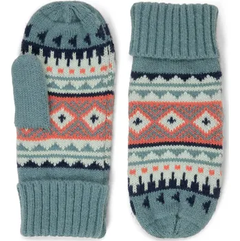 Rukavice 708290 - Tchibo - Pletené palčáky - pro ženy - vel. 6,5 - barva: modrá/s potiskem