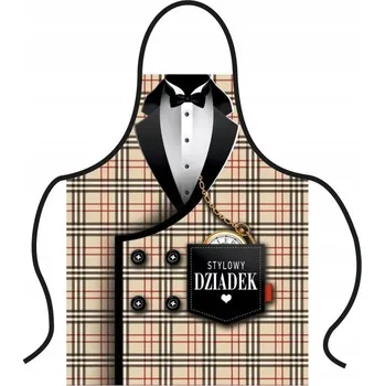 Kuchyňská zástěra Zástěra ke Dni dědečka – Stylový vzor kostky s hodinkami