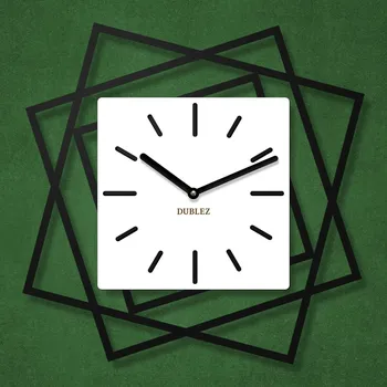 Hodiny 3D dřevěné hodiny na zeď - Frames, Bílá | DUBLEZ
