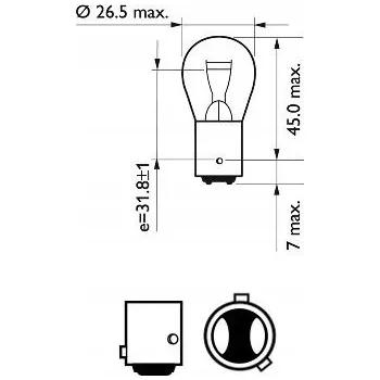 Autožárovka Žárovky Philips Vision P21/4W 21 W 2 ks