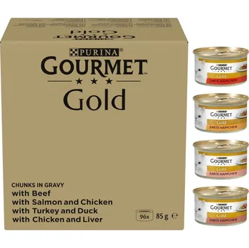 Krmivo pro kočku Purina Gourmet Vlhké krmivo kousky v omáčce 85g x 96 kusů