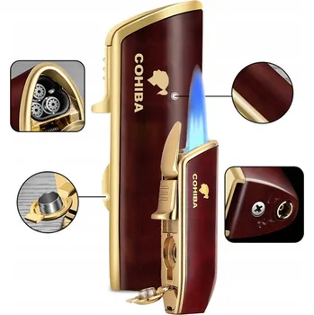 Zapalovač PLYNOVÝ HOŘÁK ZAPALOVAČ ŽHAVÍCÍ JET PLYNOVÝ ZAPALOVAČ S DĚROVAČEM NA CIGÁRA