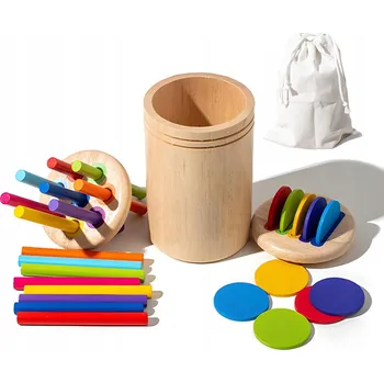 Dřevěná hračka Montessori hračky Dřevěné hračky pro třídění barev pro děti NOVÉ
