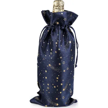 Vánoční dekorace Vánoční dárkový pytlík na láhev 15x33 cm Varianta: 3 modrá tmavá, Balení: 1 ks
