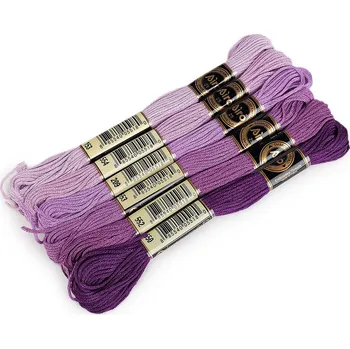 Příze Příze vyšívací typ mouline AIRO sada odstínů 6 ks/8 m Varianta: 6 fialová, Balení: 6 ks