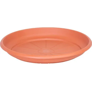 Podmiska Podložka pod květináč ICS ERICA kulatá, barva terakota, plast, 28 cm