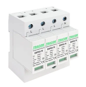 Přepěťová ochrana Tracon ESPD2-70-4P Svodič přepětí AC, typ T2odnímatelný modul (Tracon ESPD2-70-4P)