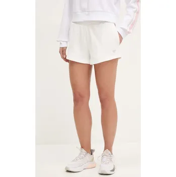 Dámské kraťasy Bavlněné šortky Guess PRIMULA dámské, bílá barva, hladké, medium waist, V5GD07 KCRP0 V5GD07.KCRP0 00X, vel. L