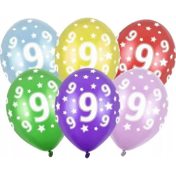 Balónek Balónky Strong 9. narozeniny mix barev 30 cm 6 Ks