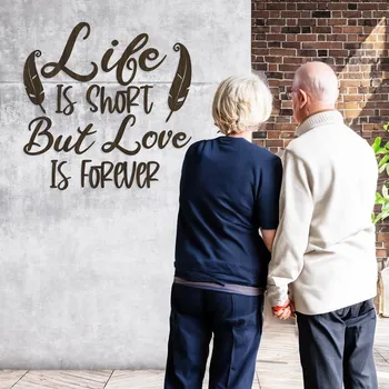 Samolepící dekorace Dřevěná nálepka - Anglické motto - Life | DUBLEZ