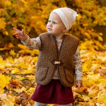 Dámská vesta Dětská vlněná vesta hnědá XL