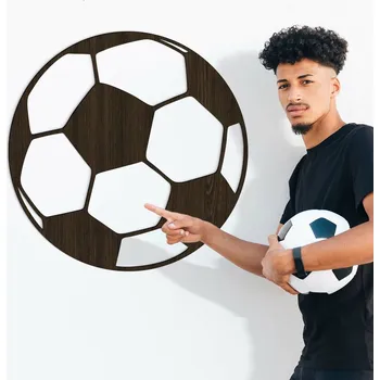 Obraz Dřevěný 3D obraz - Fotbalový míč, Wenge | DUBLEZ