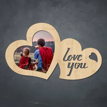 Obraz Dřevěný fotorámeček - Love you | DUBLEZ