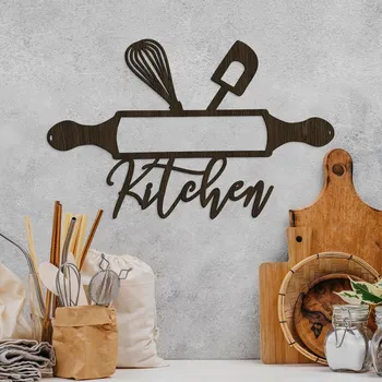 Obraz Dřevěná nálepka do kuchyně - Váleček, Černá | DUBLEZ