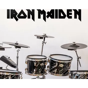 Obraz Dřevěné logo - Iron Maiden, Černá | DUBLEZ