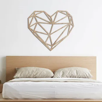 Obraz Dřevěné srdce na stěnu - Polygon, Dub Sonoma | DUBLEZ