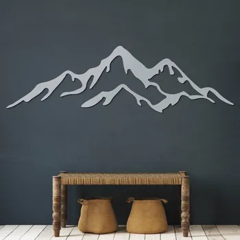 Obraz DUBLEZ Hory 150x44 cm Stříbrná