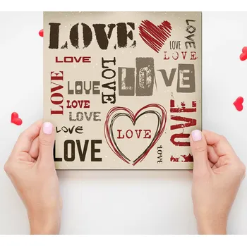 Obraz Dřevěný obraz - Love Love Love | DUBLEZ