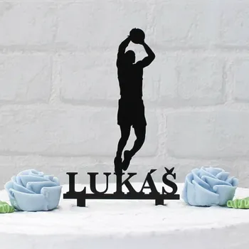 Obraz Dřevěný zápich na dort se jménem - Basketbalista | DUBLEZ